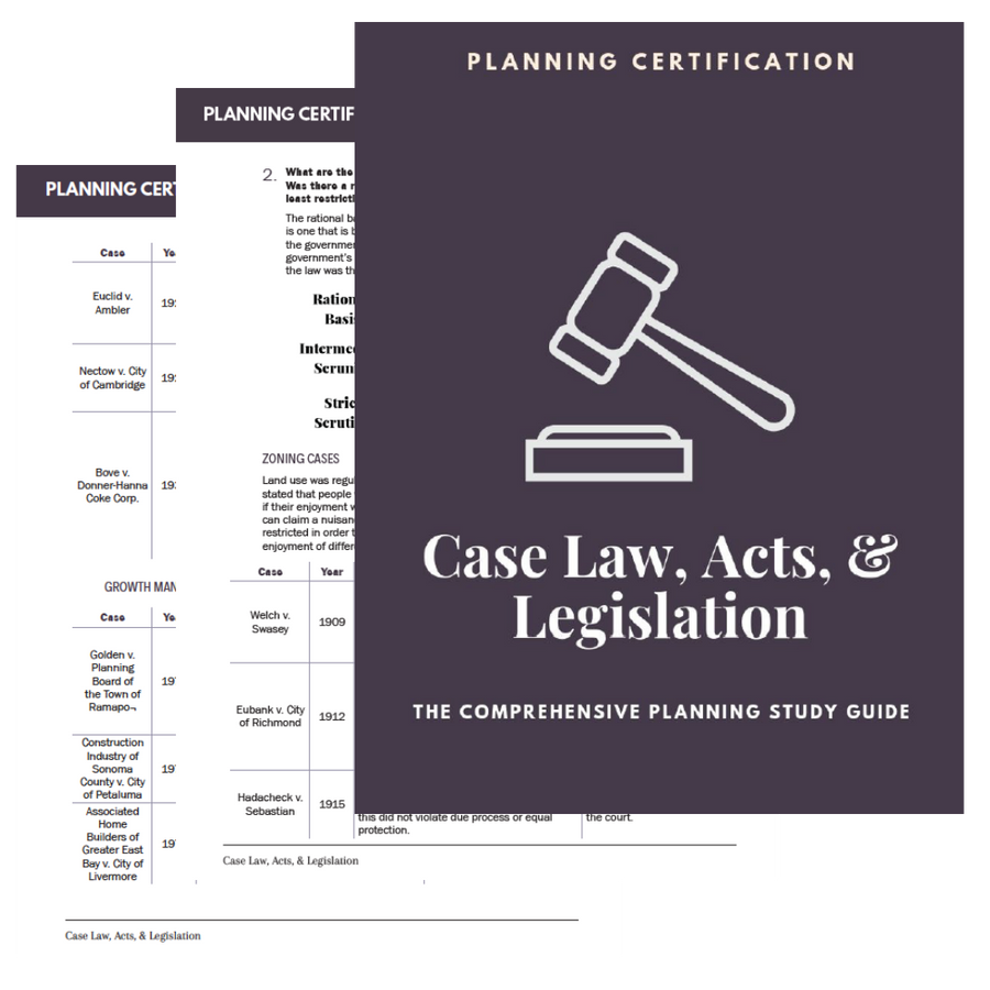 Case Law, Acts, & Legislation AICP Study Guide