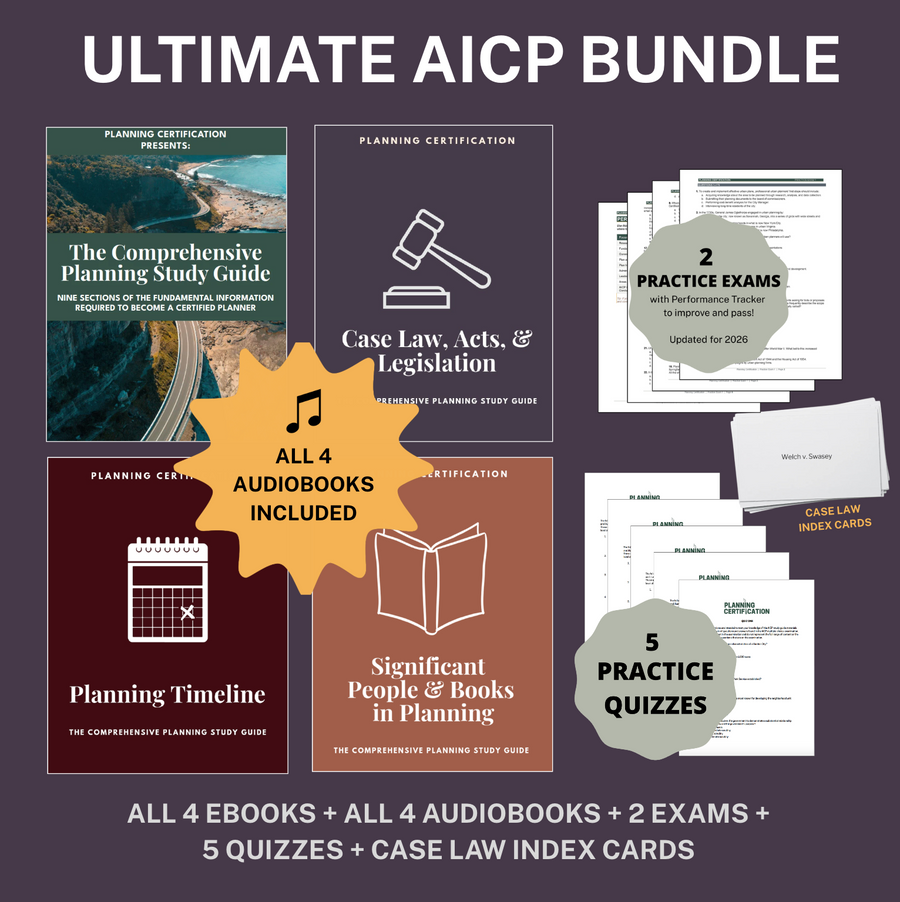 Ultimate Bundle | 4 AICP Ebook Study Guides & Audio + 2 Practice Exams + 5 Practice Quizzes + Application Guide + Index Cards